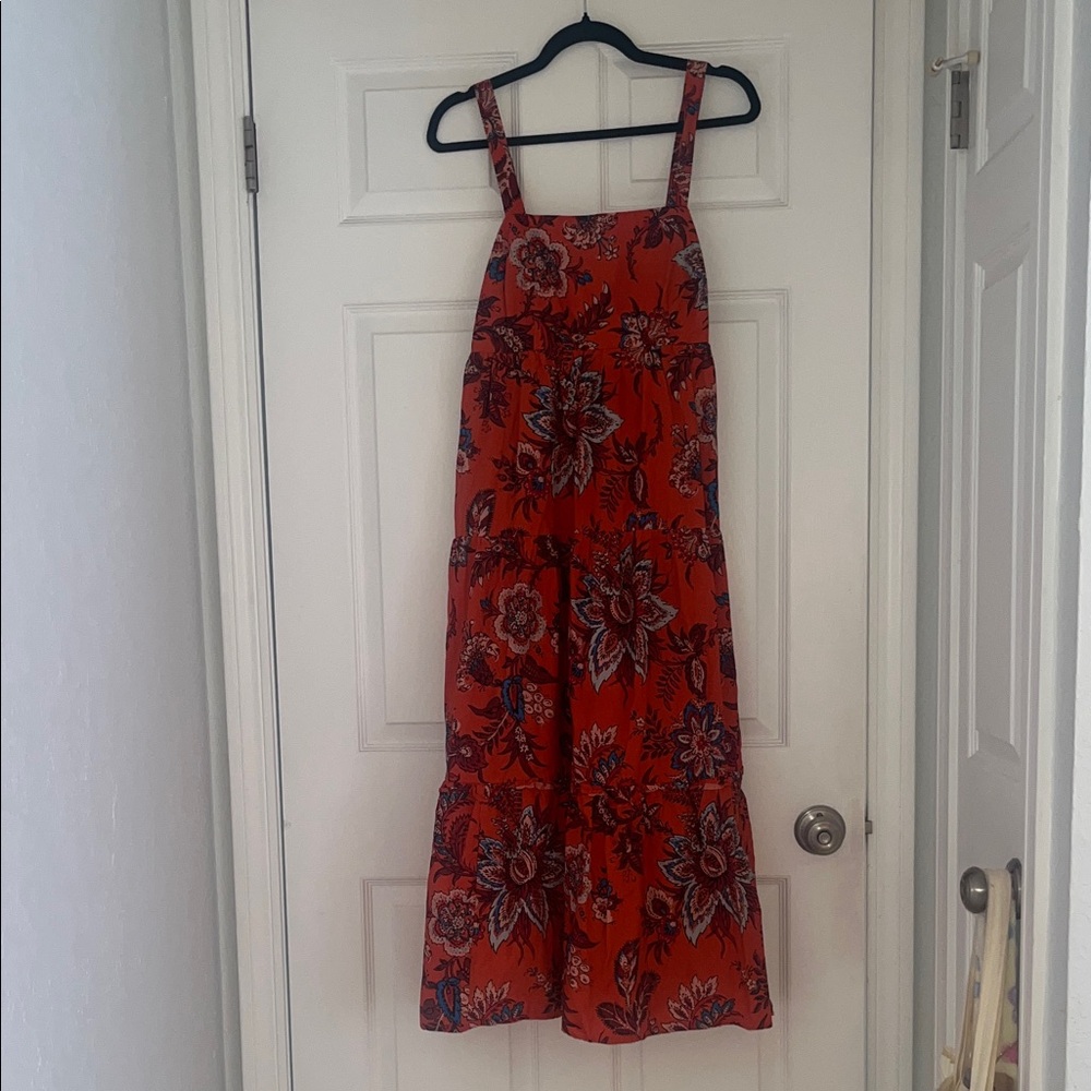 RHODE Red Floral Maxi Dress